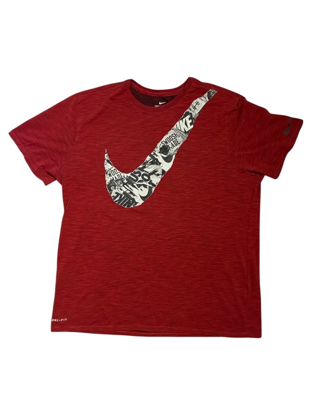 Nike Dri-FIT Graphic Swoosh T-Shirt Red Black White Men’s XL